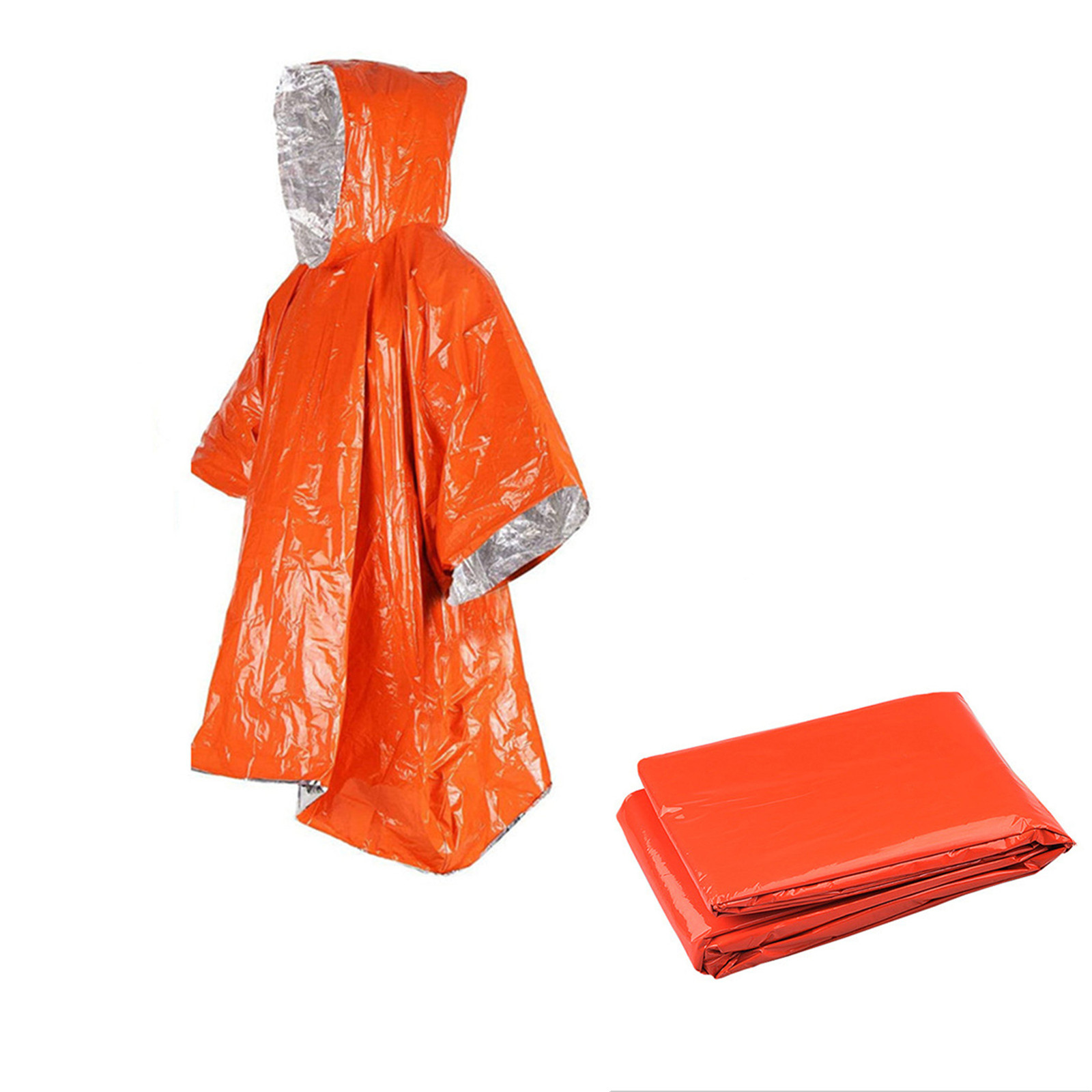 Emergency Poncho Rain - Emergency Disposable Aluminum Film Rain Poncho