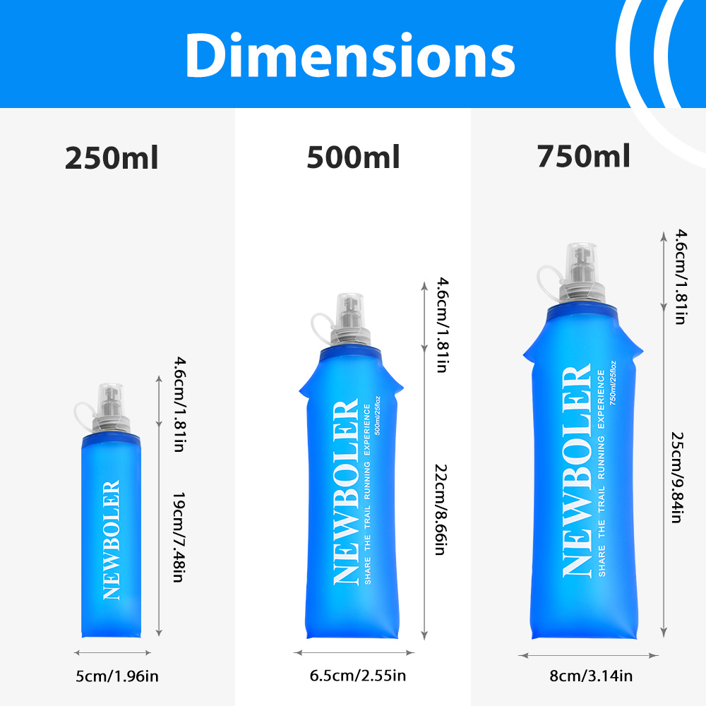 250/500/750ML Water Bottle TPU - Water Bag Collapsible 评论和价格