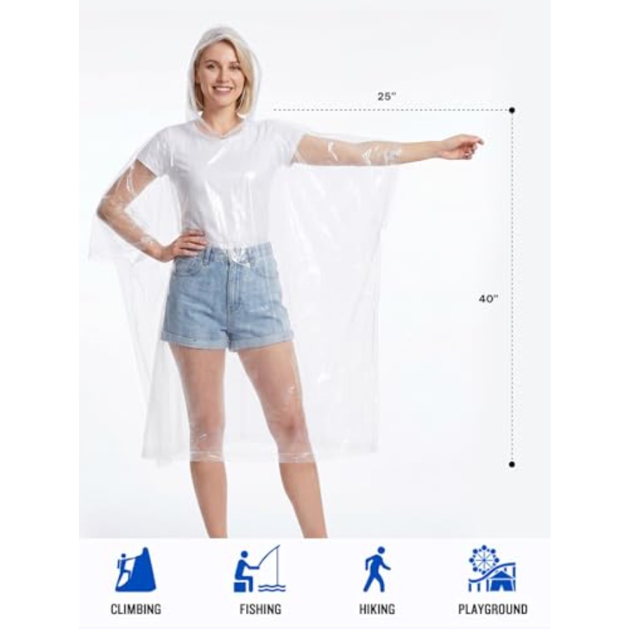 Disposable Rain Ponchos for Ad - Emergency Poncho Rain 评论和价格