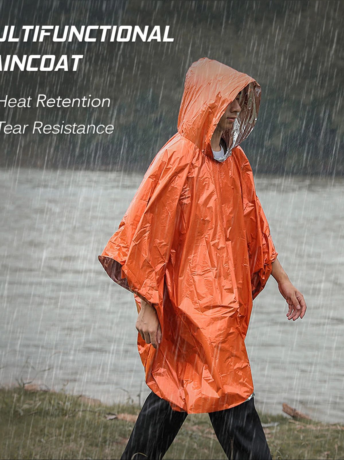 3-in-1 Thermal Emergency Rain  - Emergency Poncho Rain 评论和价格
