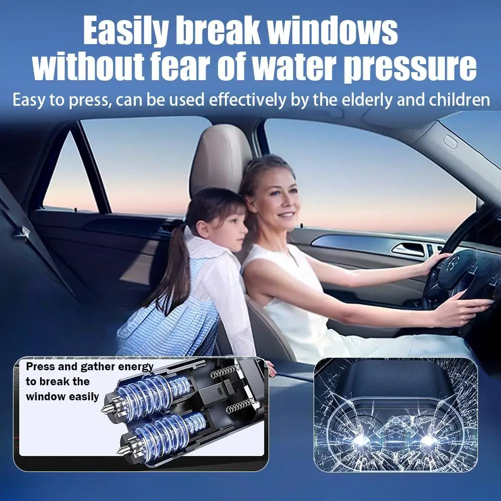 Car Safety Hammer 2-in-1 Windo - Rescue Rope Throw 评论和价格