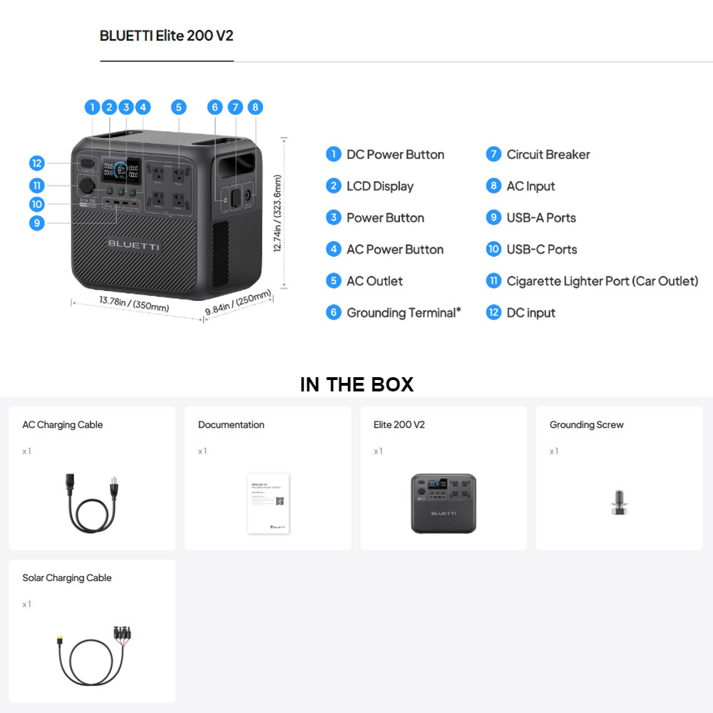 【Renew】BLUETTI Elite 200 V2 Po - Solar Emergency Charger 评论和价格