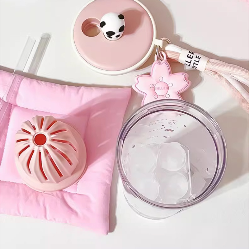 650ml Kawaii Water Bottle With - Water Purification Straw 评论和价格