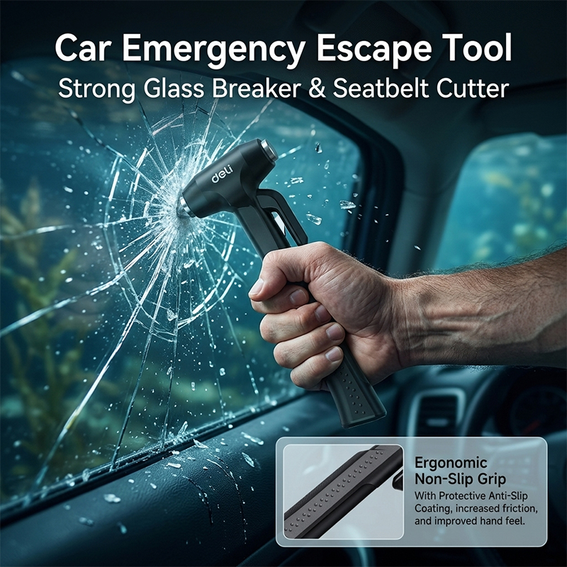DELI Portable Car Safety Hamme - Rescue Rope Throw 评论和价格