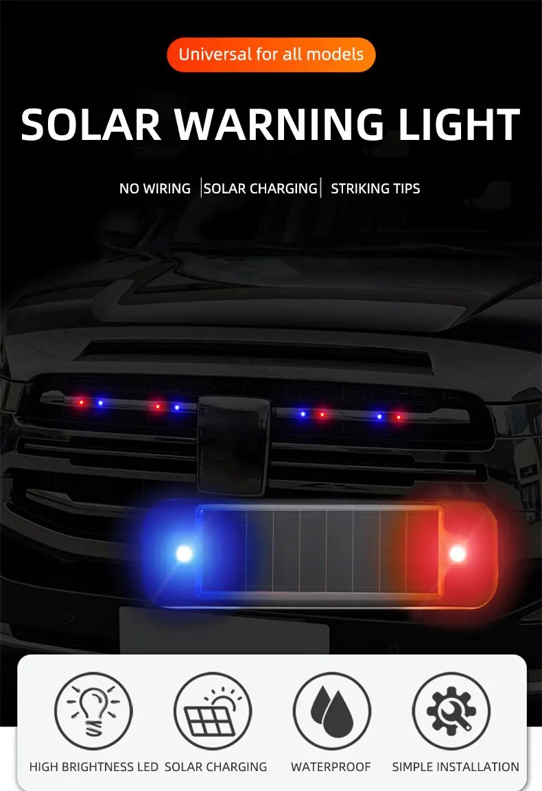 Mini LED Solar Power Car Warni - Sos Light Strobe 评论和价格