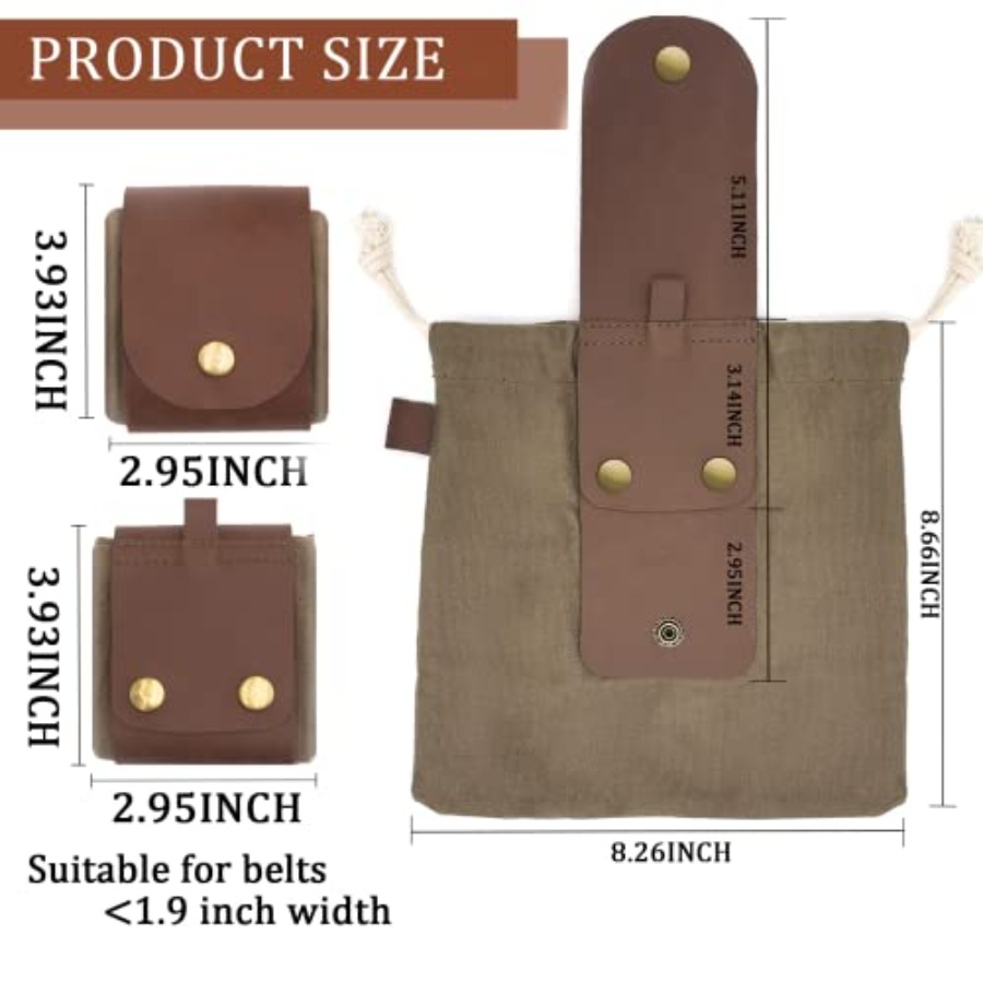 Foraging Pouch Leather Canvas  - Water Bag Collapsible 评论和价格